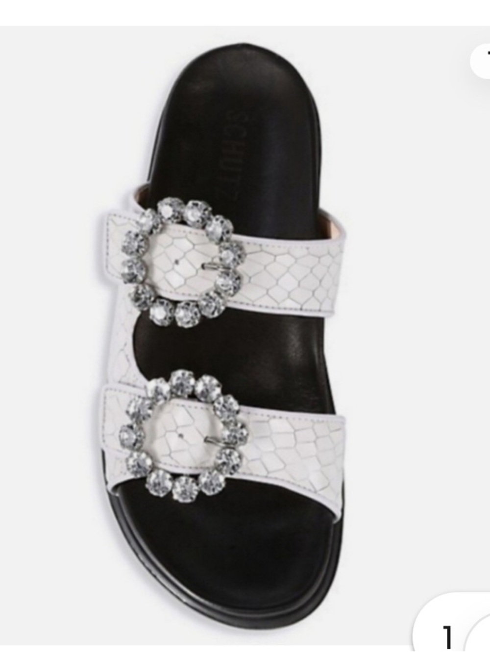 Schutz Ariel jeweled white a d black sandals 6.5